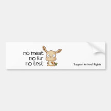 no meat no test marlo , Support Animal Rights Bumper Stickers