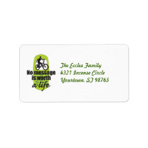 No Message is Worth a Life Address Labels