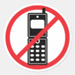 No Mobile Phones Round Sticker