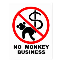 No monkey business post cards