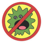 No Monsters Sign Round Stickers