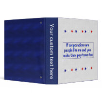 No More Corporate Welfare Vinyl Binders