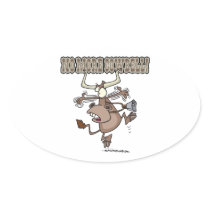 no more cowbell funny crazy cow cartoon sticker