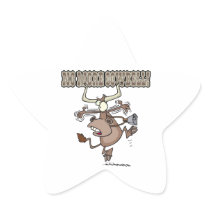 no more cowbell funny crazy cow cartoon star stickers