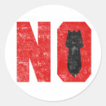 No More Missles/Bombs! Round Sticker