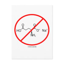 No MSG (No Monosodium Glutamate) Postcards