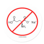 No MSG (No Monosodium Glutamate) stickers