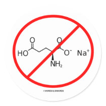 No MSG (No Monosodium Glutamate) Stickers