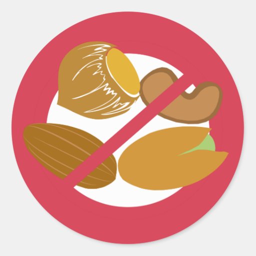 No Nuts Food Allergy Alert Stickers Zazzle 6332