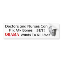 NO OBAMA  Anti health Care Bumper Sticker
