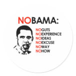 NO OBAMA, NO WAY STICKER