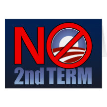 NO Obama Second Term Card
