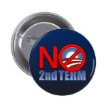 NO Obama Second Term Pin