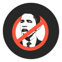 NO OBAMA ROUND STICKERS