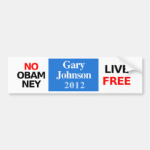 NO OBAMNEY Gary Johnson 2012 bumper sticker