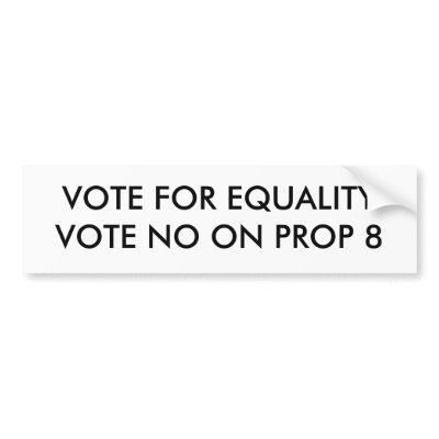 No on Prop 8 bumper sticker by animaducta