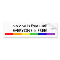 No one is FREE bumper sticker bumper stickers