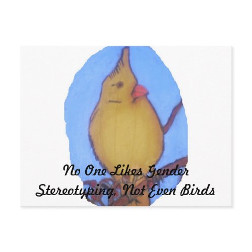 No One Likes Gender Stereotyping, Not Even Birds zazzle_postcard