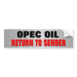 No Opec Oil Bumper Sticker