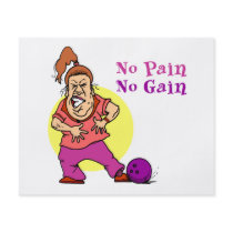no pain no gain funny bowling design full color flyer