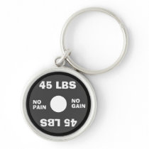 No Pain No Gain Weightlifting Keychain