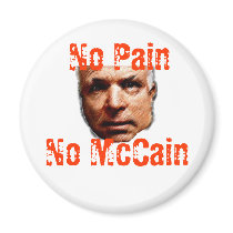 No Pain, No McCain Fridge Magnets