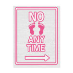 No (parking) Barefeet Sign Hot Pink postcards