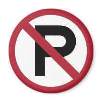 No Parking symbol sign Magnets