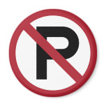 No Parking symbol sign Magnets