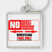 No Parking Wrestling Sign Keychains