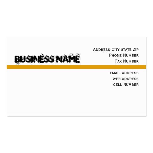 No Passing Zone Business Cards (back side)