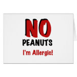 NO Peanuts I'm Allergic Greeting Card