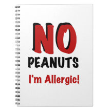 NO Peanuts I'm Allergic Spiral Note Books
