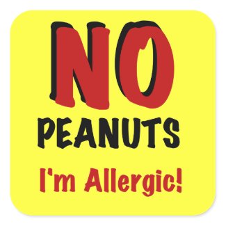 NO Peanuts I'm Allergic Square Sticker