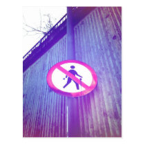 No Pedestrian Road Sign Postcard postcards