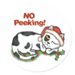 No Peeking Christmas Kitten Gift Stickers