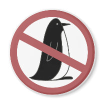 No Penguins Fridge Magnet
