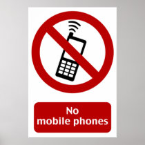 NO PHONE ZONE Sign - poster