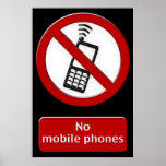 NO PHONE ZONE Sign - poster