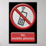 NO PHONE ZONE Sign - poster