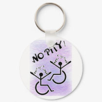 No Pity! - disability t-shirt keychains