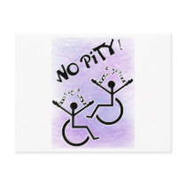 No Pity! - disability t-shirt postcards by incurablehippie No Pity! - disability t-shirt postcards