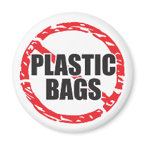 No Plastic Bags magnets by GardenObsessions No Plastic Bags magnets