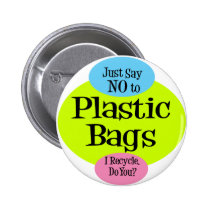 No Plastic Bags buttons