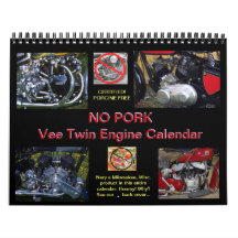 NO PORK 2012 Vee Twin Motorcycle Engine Calendar