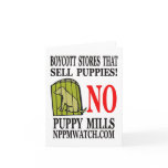 No Puppy Mills Note Cards