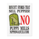 No Puppy Mills Postcards