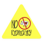 No Redneckery! Funny Redneck Sheep Triangle Stickers