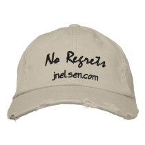 No Regrets, jnelsen.com embroidered hats by jaynenelsen No Regrets, jnelsen.com embroidered hats