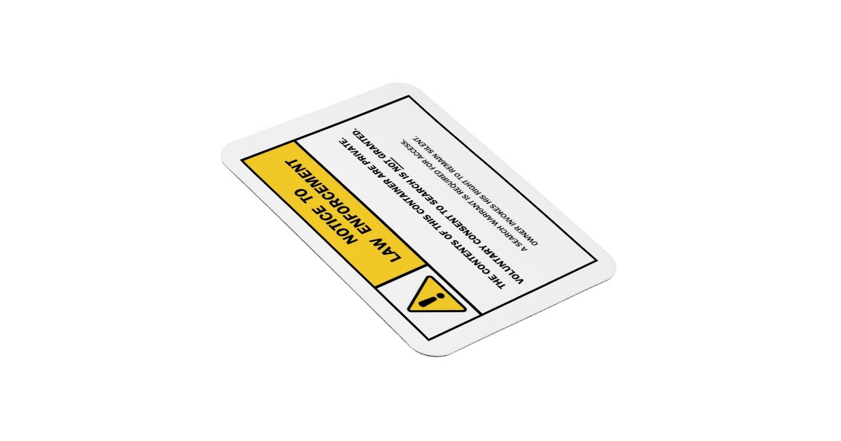 "No Search Without A Warrant" sign Zazzle
